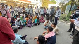protest outside GMCH