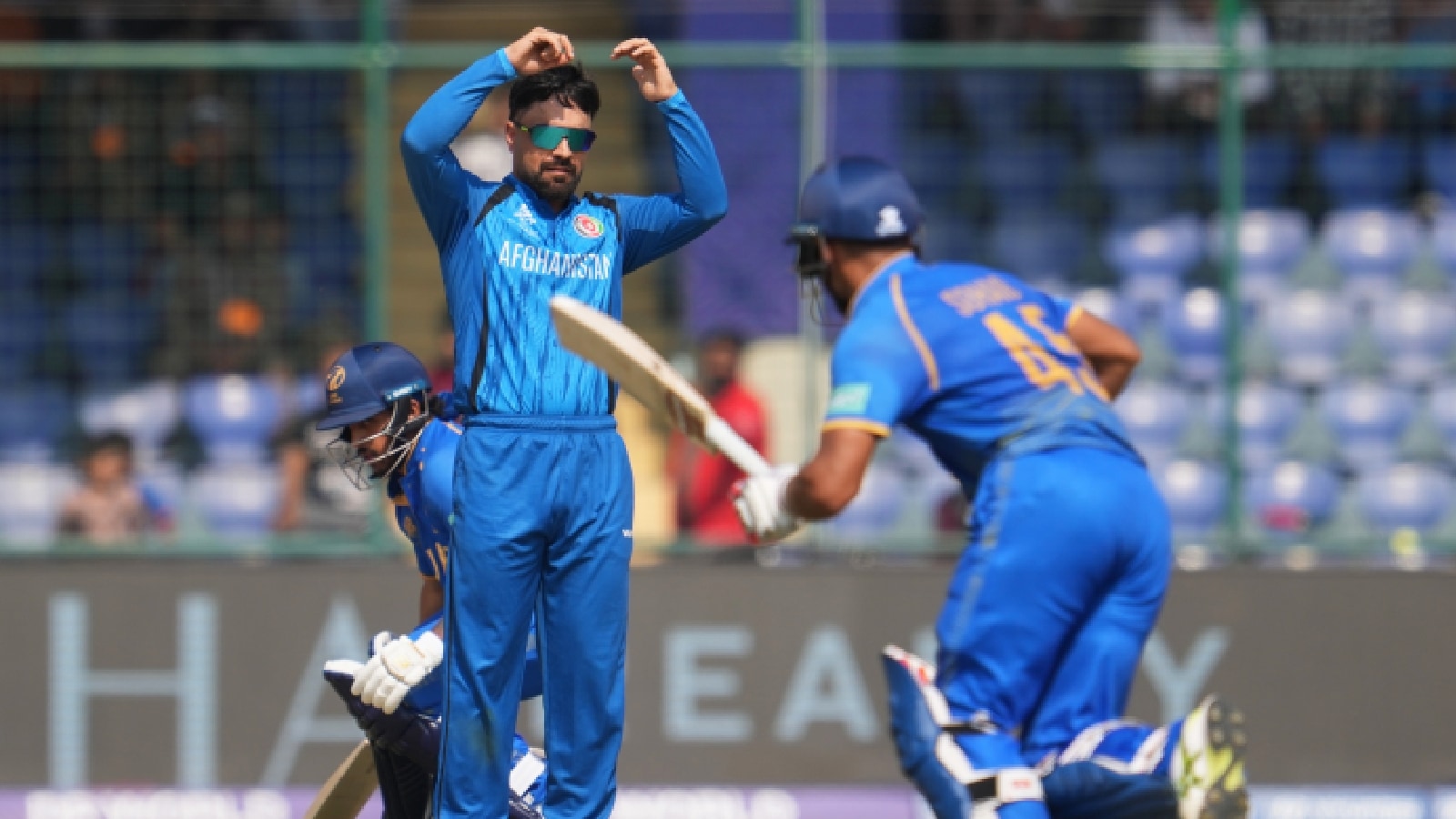 Rashid Khan became the first player to take 700 T20 wickets over the course of the 2026 T20 World Cup. (AP Photo)