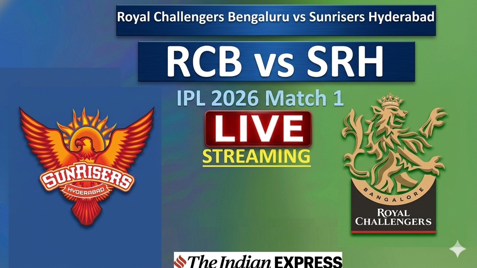 IPL 2026, RCB vs SRH Live Cricket Streaming Online: Where to Watch Royal Challengers Bangalore vs SunRisers Hyderabad Match Live?
