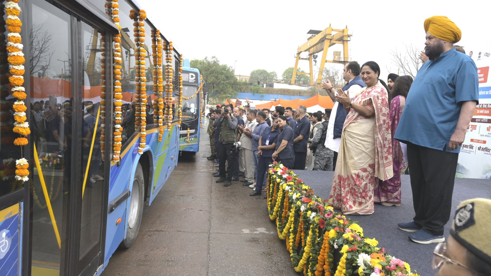 Delhi: CM Rekha Gupta launches 300 e-buses, portal to disburse pending EV subsidies