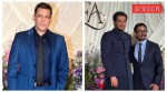 Salman Khan, Junaid Khan, and Aamir Khan attend the wedding reception of Sooraj Barjatya's daughter.