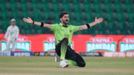 Punjab Police have accused Shaheen Afridi (in pic)and Sikandar Raza of ‘serious breach of established security protocols’ and ‘disregarding directives’. (AP Photo)