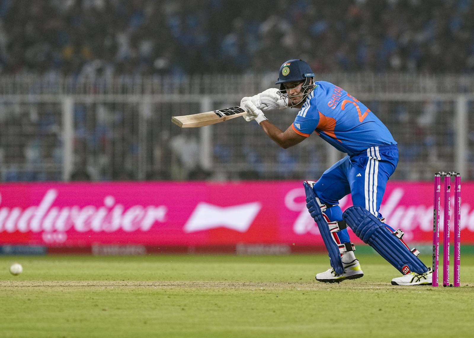 Dube finished unbeaten on eight off four balls. (PTI Photo)