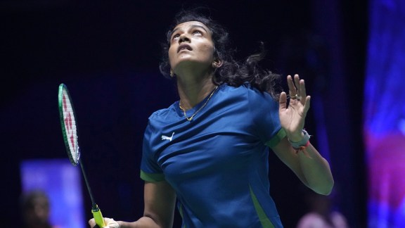 Indian shuttler PV Sindhu in action. (PHOTO: AP)