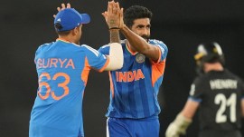 Suryakumar Yadav backed his India and IPL teammate Jasprit Bumrah as the go-to man at the death. (AP Photo)