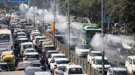 sprinkler-1 curb dust pollution, water mist sprinklers, delhi dust pollution, delhi water mist sprinklers, Parvesh Sahib Singh, Delhi Public Works Department, delhi news, India news, Indian express, current affairs