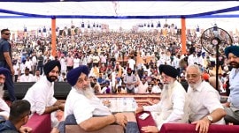 sukhbir badal-SAD SAD president Sukhbir Singh Badal along with SAD leadership at Koom Kalan block of Ludhiana on Saturday afternoon.