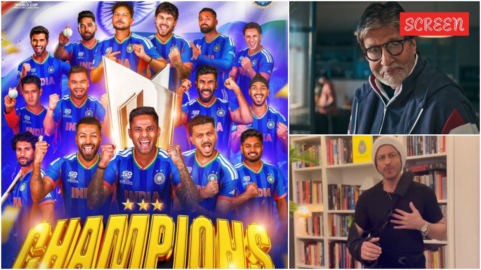 Amitabh Bachchan says India won in T20 World Cup 2026 as he didn’t watch the final; Shah Rukh calls the victory ‘comprehensive’. Watch reactions