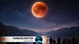 Skywatchers gather to observe the only total lunar eclipse. (Representational Image generated by AI/DALLE)