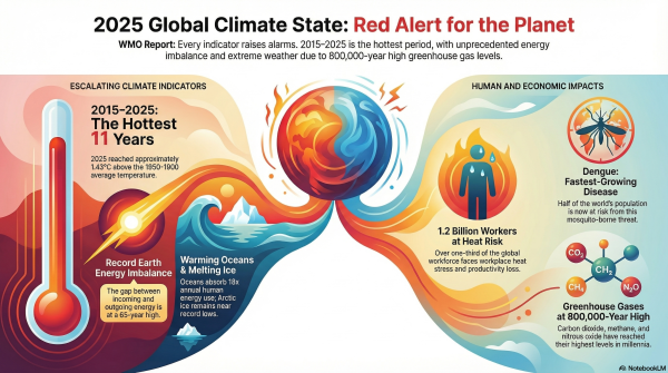 Knowledge Nugget | Record Heat, Melting Ice, Rising Risks: Key findings of State of Global Climate 2025 Report