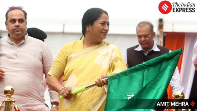 During the same event, she flagged off the Delhi-Rohtak intercity bus service