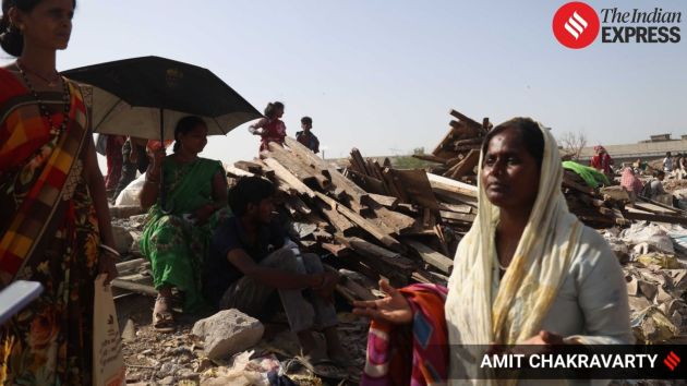 Sprawled over 22 acres, 1,400 shanties - mostly constructed using tin sheets