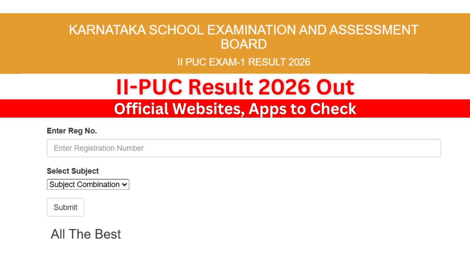 2nd PUC Results 2026 Karnataka Link (Active): Official websites, Apps to download marksheet