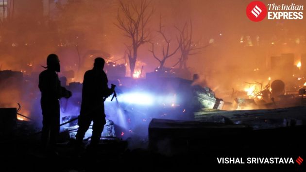 Firefighting teams rushed to the spot, with 20 fire tenders and over 120 personnel deployed to contain the inferno
