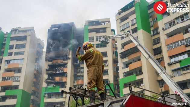 Jaya, a resident, said the fire broke out in Tower D, adding that they heard loud noises and came down to see other residents rushing towards the