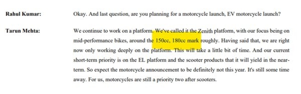 Source: Ather Energy Ltd – Q3 Investor conference call
