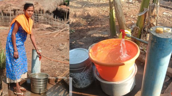 While nearby villages still depend on streams, these families now have reason to smile, no longer needing to travel long distances for water.