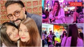 A video has gone viral on social media, showing Aishwarya Rai at the Mumbai airport, waiting patiently for her daughter to return from a school trip.