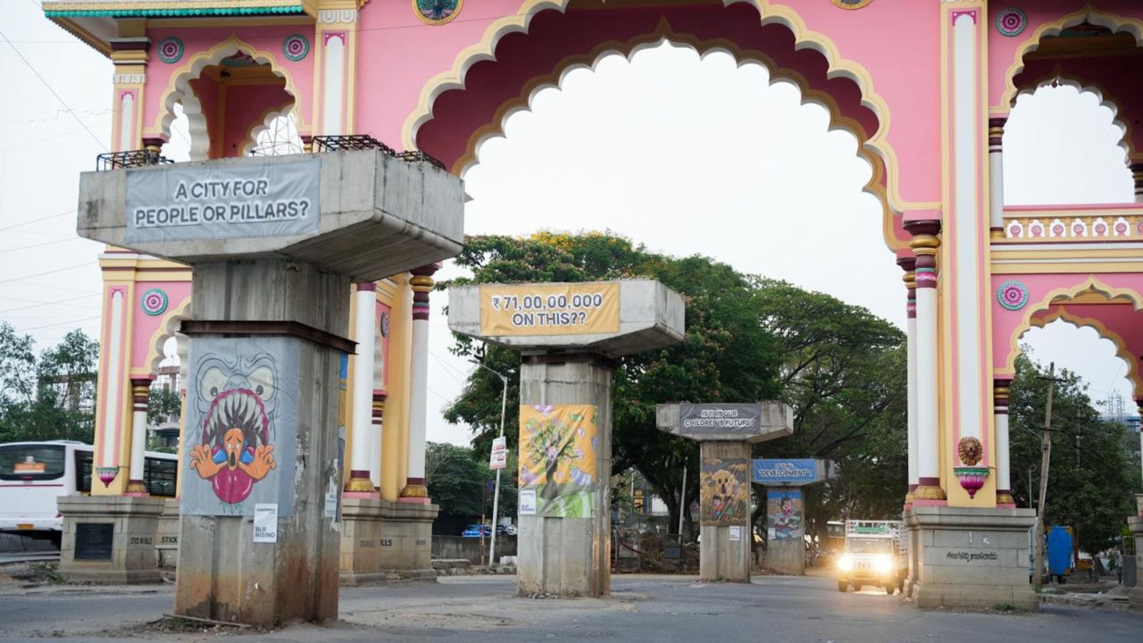 ‘Stupid projects’: Why Bengaluru flyover pillars are now covered with iconic ‘Scream’ posters