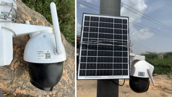 Solar CCTV cameras which were installed at sensitive locations in Punjab, Haryana and Rajasthan.