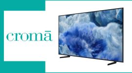 Croma showcases festive Akshay Tritiya deals with discounts on large-screen smart TVs and home appliances. (Image: Express Image/ Samsung)