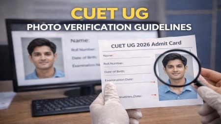 Admit card photo being checked