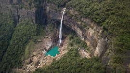 NohKaLikai Falls Aerial View