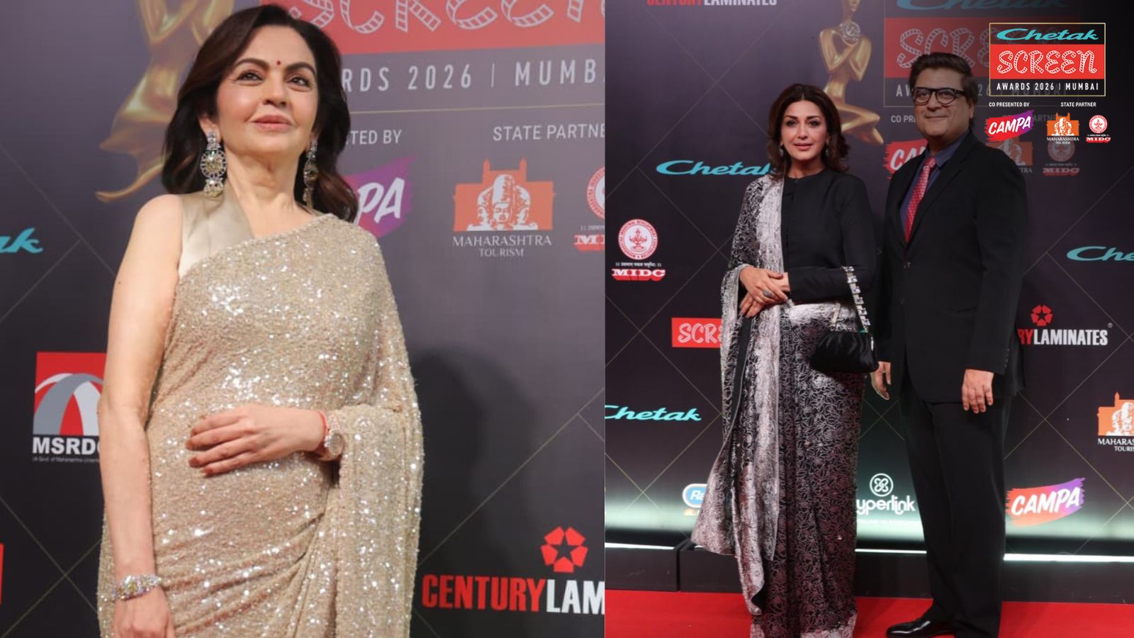 Chetak Screen Awards 2026: Nita Ambani, Vicky Kaushal, Sonali Bendre, and more bring glam to the red carpet