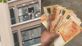 China woman throws money