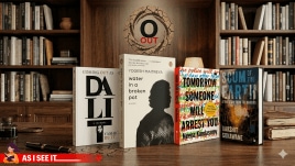 Books that comprise Dalit Literature beyond Ambedkar: Coming out As Dalit, Tomorrow Someone Will Arrest You, Water in a Broken Pot, and Scum of the Earth on a desk. Image generated using AI.