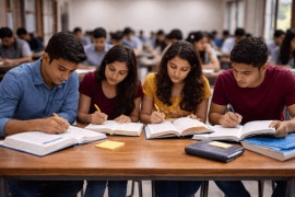 students studying for KCET