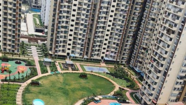 Greater Noida’s Nirala Estate, a complex of 4,000 apartments. (Express Photo)