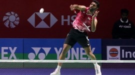 FILE PHOTO: Indian shuttler HS Prannoy in action. (Express Photo by Amit Mehra)