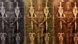 Shroud of Turin, with its negative image of naked man. (Image: X/ OMAapproach)