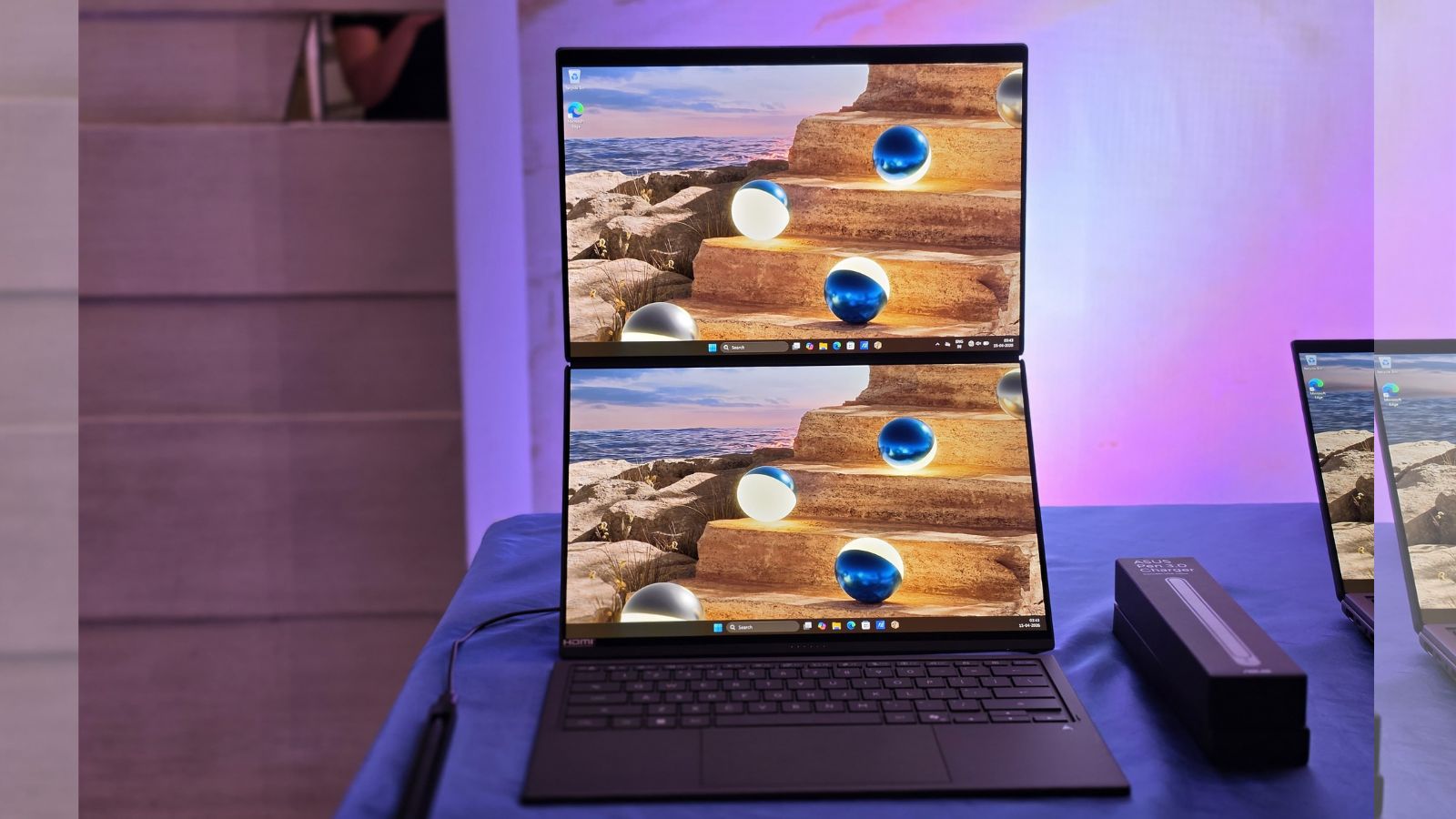 नवीनतम ज़ेनबुक डुओ ट्विन 3K, 144Hz OLED डिस्प्ले को पावर देने के लिए कोर अल्ट्रा X9 तक इंटेल पैंथर लेक प्रोसेसर पर आधारित है। (छवि क्रेडिट: अनुज भाटिया/इंडियन एक्सप्रेस)