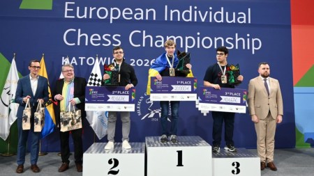 Ukraine's Roman Dehtiarov became the first player in the history to win European Chess Championship without holding a GM title. (PHOTO: FIDE)