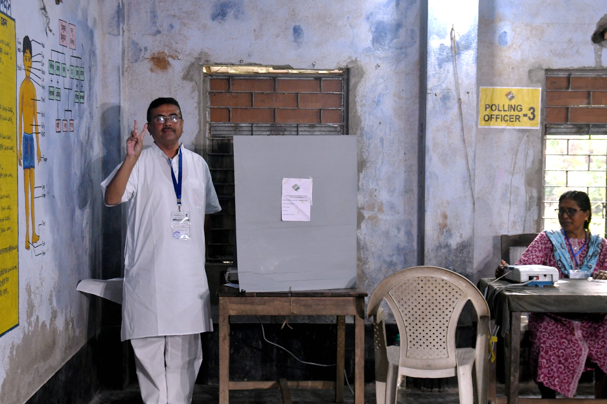 On booth run in Nandigram, Suvendu invokes 'change', faces heat from TMC