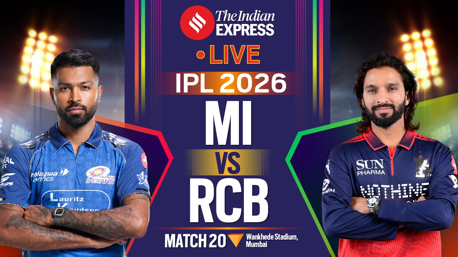 MI vs RCB LIVE Score, IPL 2026: Mumbai Indians eye return to winning ways vs Royal Challengers Bengaluru at Wankhede