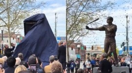 Ichiro Suzuki statue broken bay