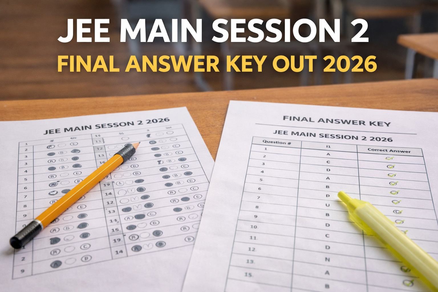 JEE Main 2026 Session 2 Final Answer Keys Out: Two Physics questions dropped; PDF at jeemain.nta.nic.in