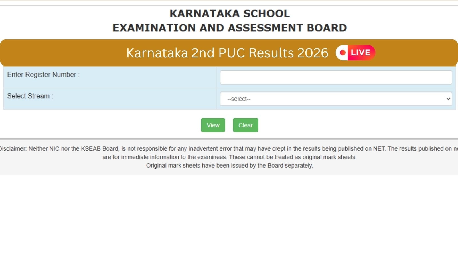 Karnataka 2nd PUC Results 2026 Live Updates: Marks memo likely on April 7 at kseab.karnataka.gov.in