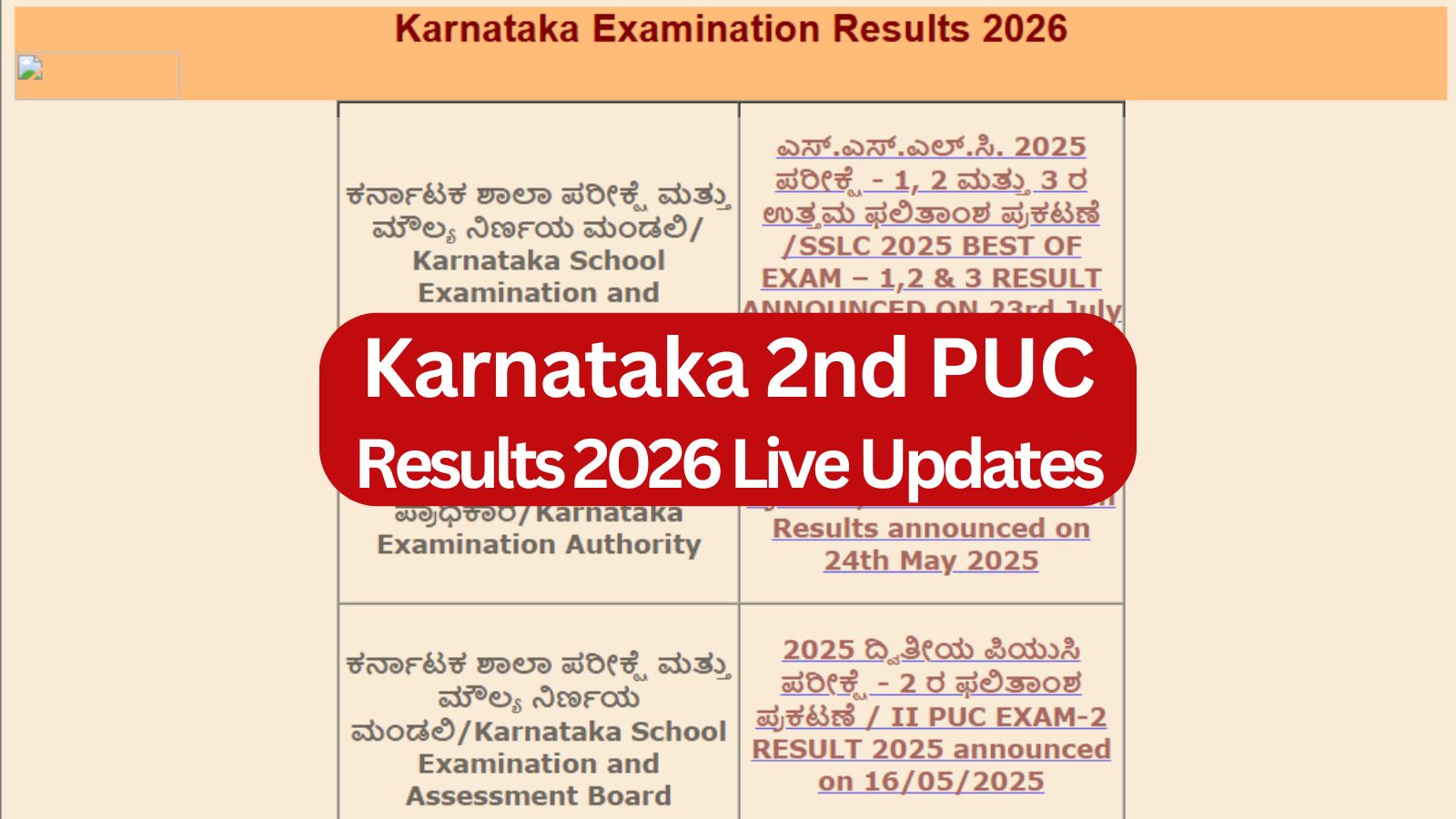 Karnataka 2nd PUC Results 2026, karresults.nic.in Live Updates: At what time KSEAB is releasing results on April 9
