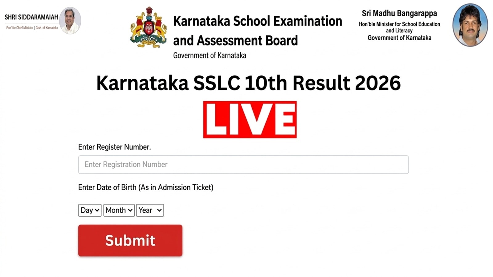 Karnataka SSLC 10th Result 2026, Kseab.karnataka.gov.in LIVE Updates: Exam-1 result marks memo today at these websites