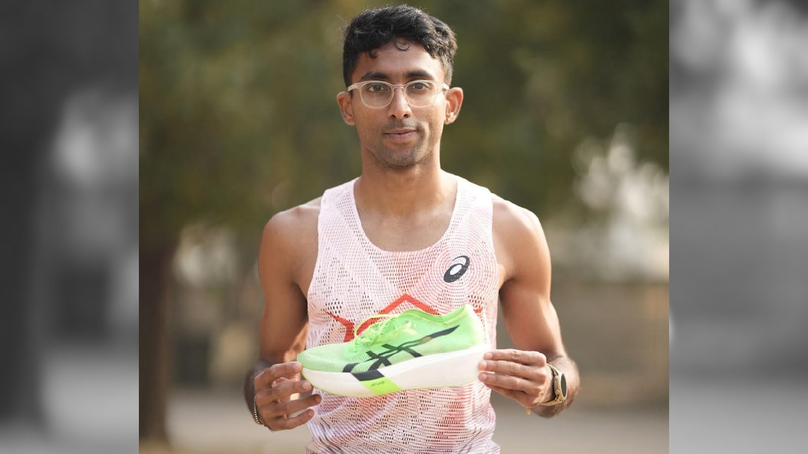 Marathon runner and orthopaedic doctor Kartik Karkera with his pair of ASICS running shoes. (Photo: Special arrangement)