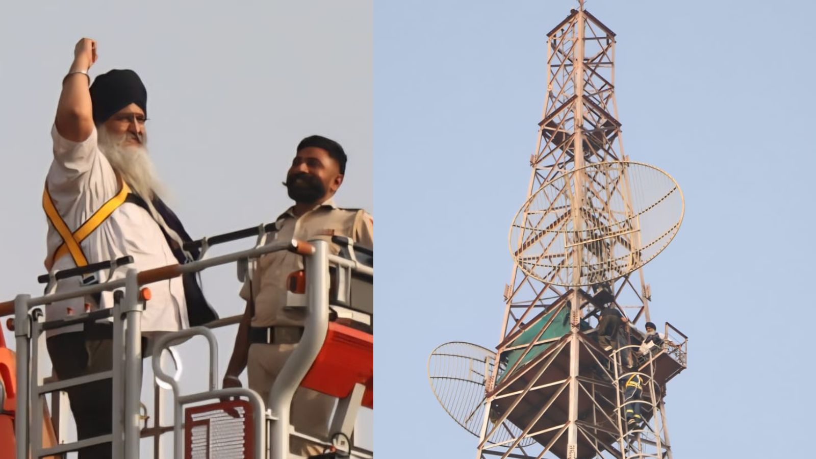 560-day protest ends in 10 minutes: Gurjeet Singh Khalsa brought down from BSNL tower in Patiala