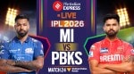 IPL 2026 MI vs PBKS: Follow all the updates from the Mumbai Indians vs Punjab Kings game