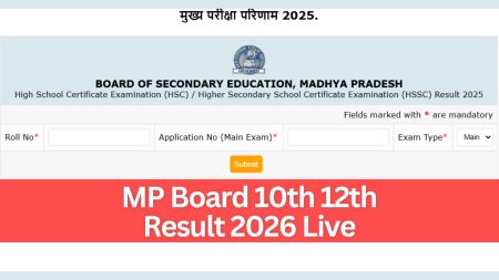 MP Board 10th 12th Result 2026 Live