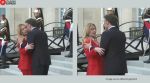 Macron Meloni awkward hug video