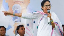 West Bengal Chief Minister Mamata Banerjee during a public rally. (PTI Photo)