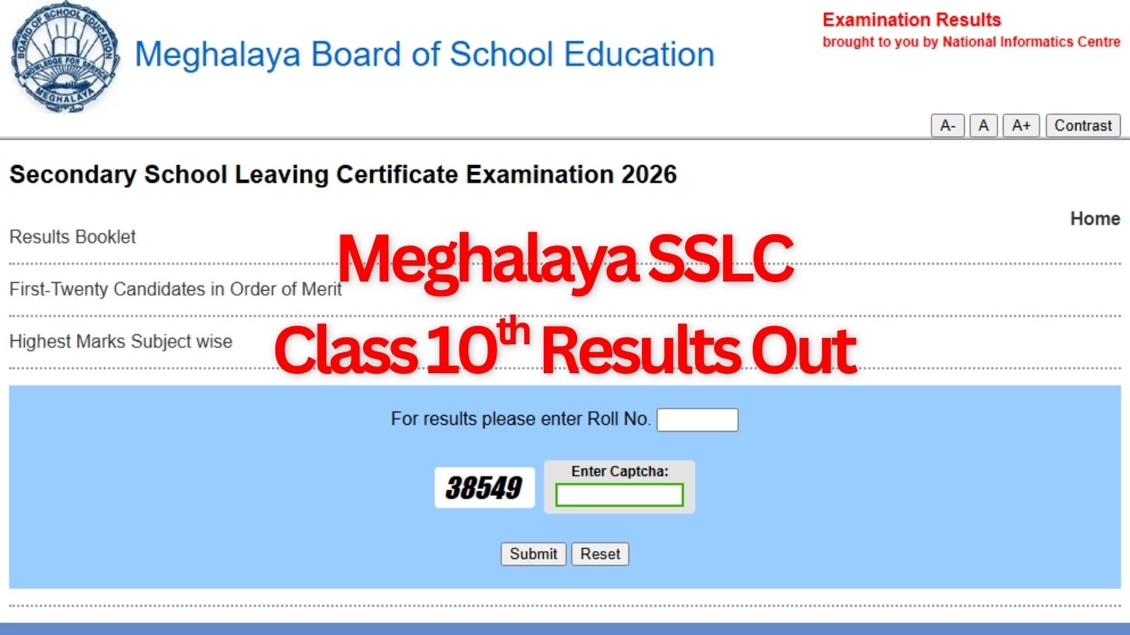 Meghalaya SSLC Results 2026 Out: Check Class 10th marksheet at megresults.nic.in; toppers’ names, pass percentage
